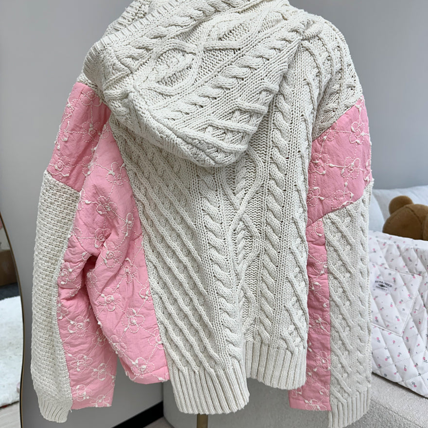 Pink Blossom Quilted Kit Sweater
