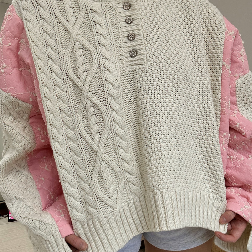 Pink Blossom Quilted Kit Sweater