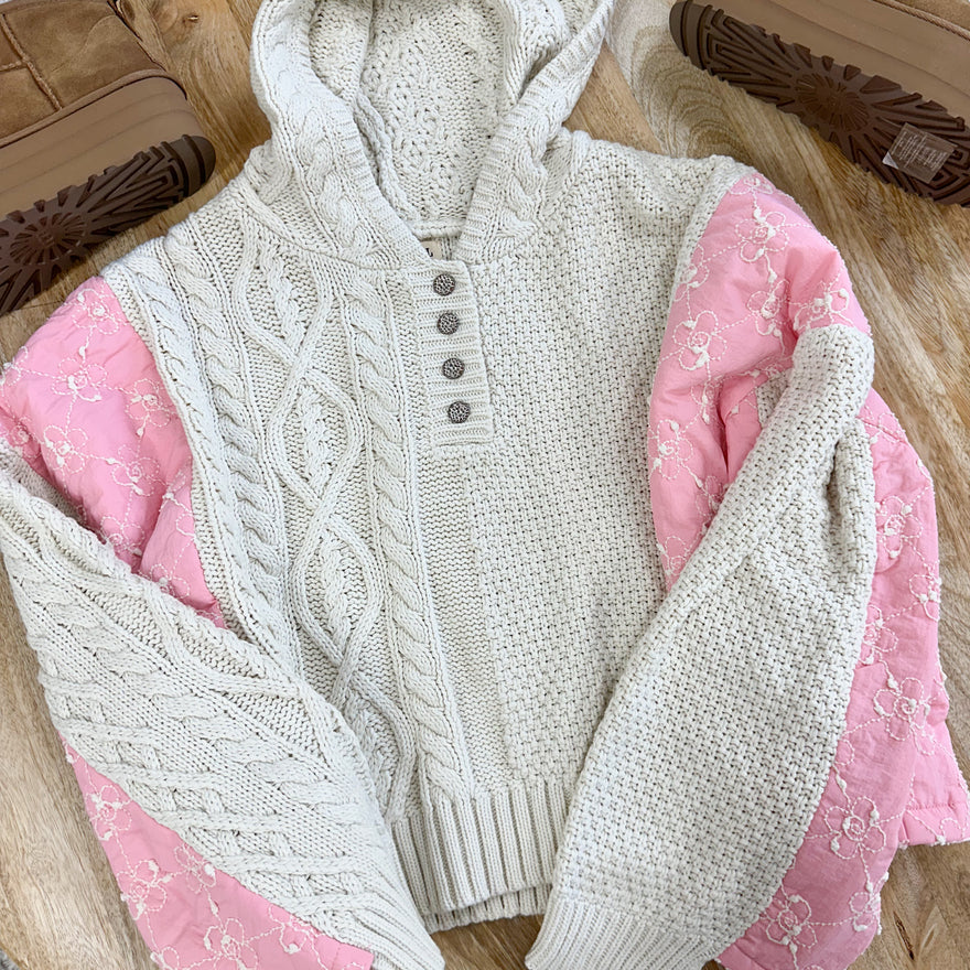 Pink Blossom Quilted Kit Sweater