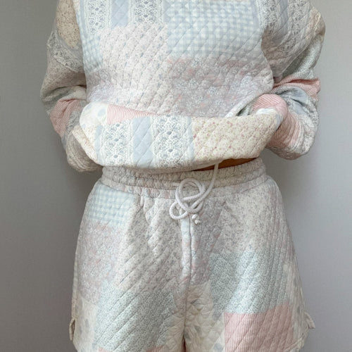 Shades Of Blue Quilted Pastel Shorts